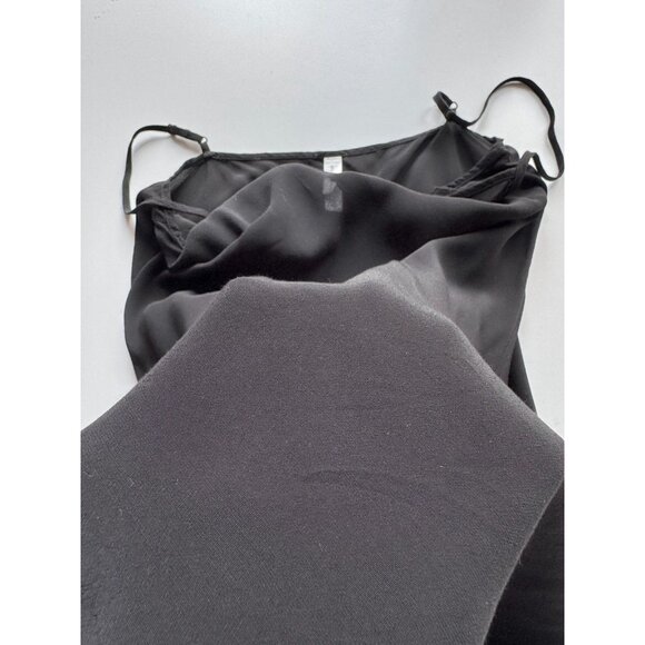 Aritzia WILFRED UNDER Secret Black Rayon Twill V-Neck Mini Slip Dress, Size S - Picture 8 of 15